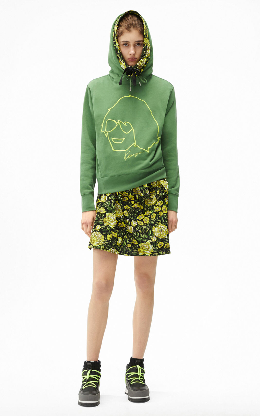 Sudaderas Con Capucha Kenzo Tribute Mujer Verde SHT985107